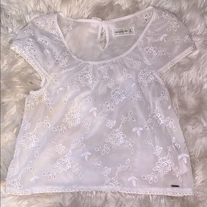 abercrombie & fitch white flower top